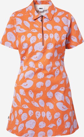 Obey - Vestido camisero 'LEAVES WORK' en marrón: frente