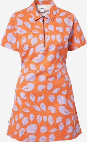 Obey Shirt Dress 'LEAVES WORK' in Brown: front