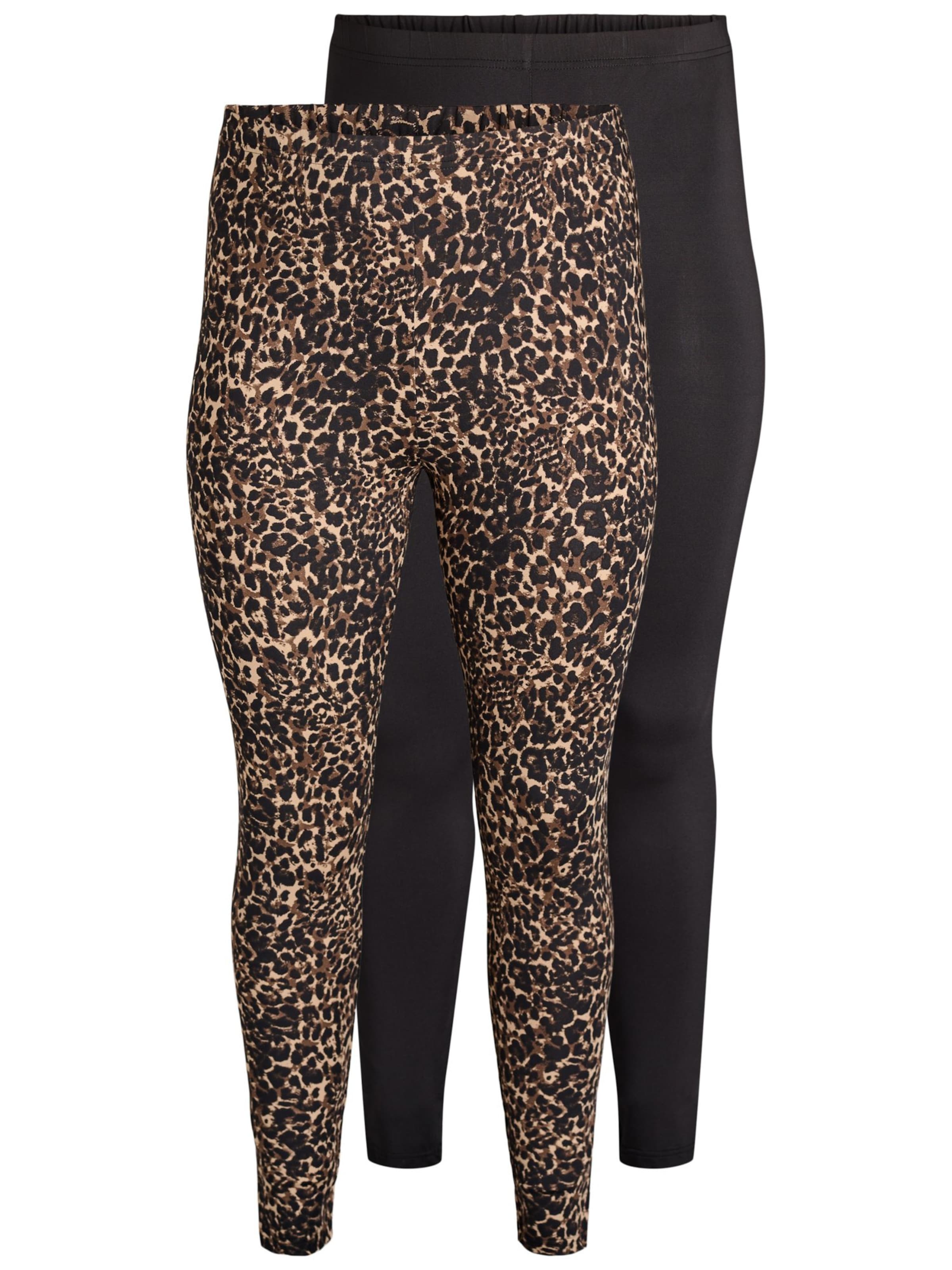 Zizzi Skinny Leggings in Brown: front