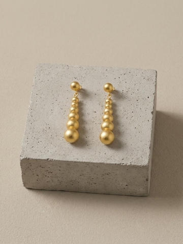 DNSK Copenhagen Øreringe 'SOLGERD Waterproof 18K Gold Plated Statement Earrings - Sanded Stainless Steel' i guld