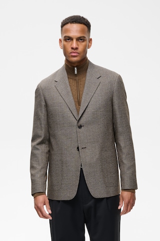 Matinique - Ajuste regular Chaqueta tipo saco para negocios 'MACharles' en marrón: frente