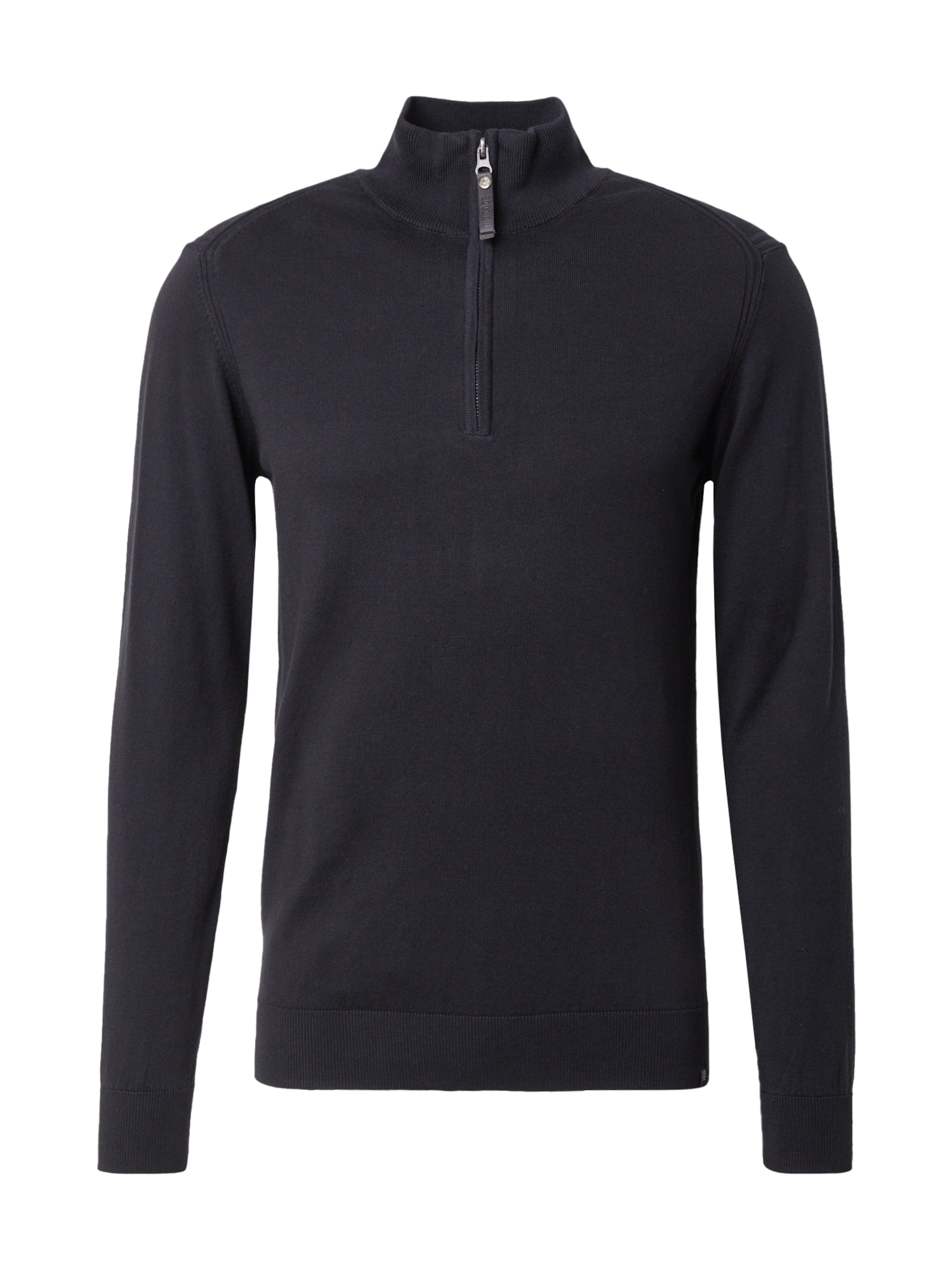 INDICODE JEANS Пуловер 'Ancona' в черно: отпред