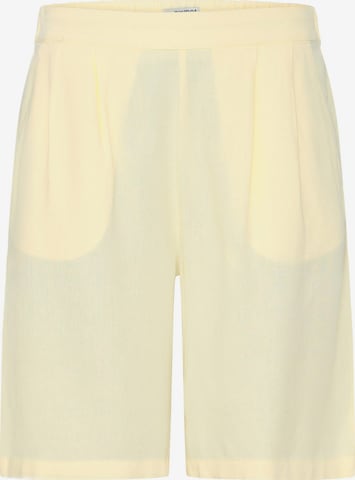 Oxmo Broek ' OXNInna Linen Mix Bermuda ' in Geel: voorkant