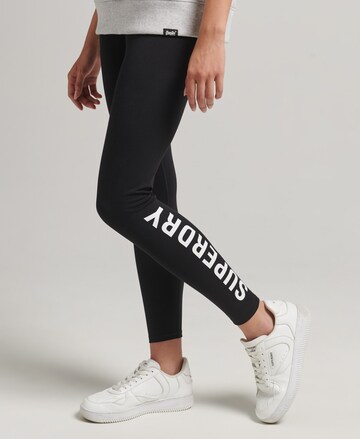 Superdry Skinny Leggings in Black: front