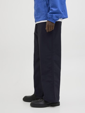 JACK & JONES Regular Trousers with creases 'Baggy' in Black