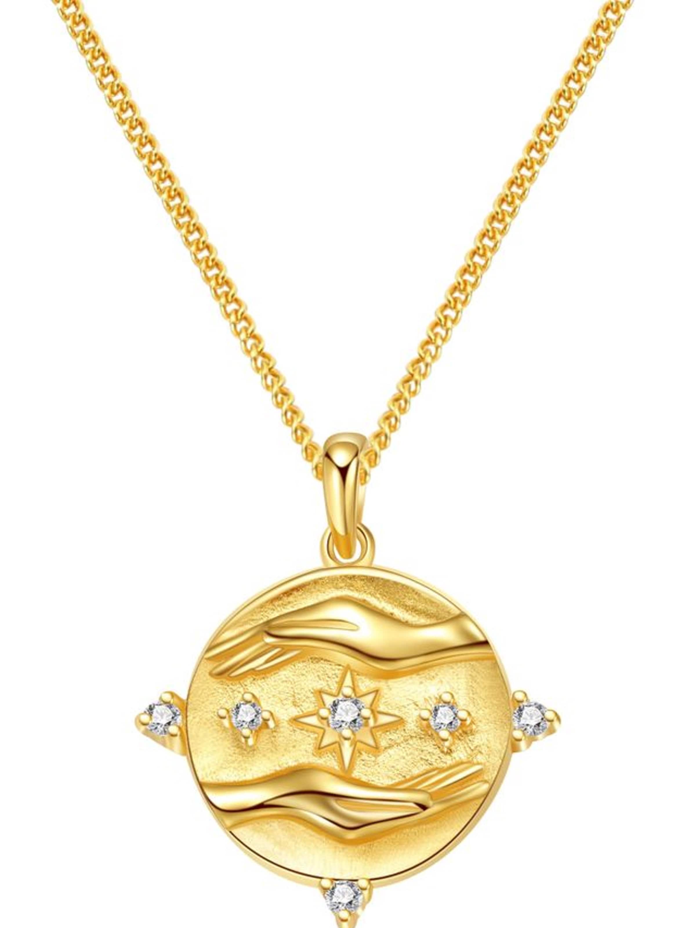 Hey Happiness - Cadena 'Abundance' en oro: frente