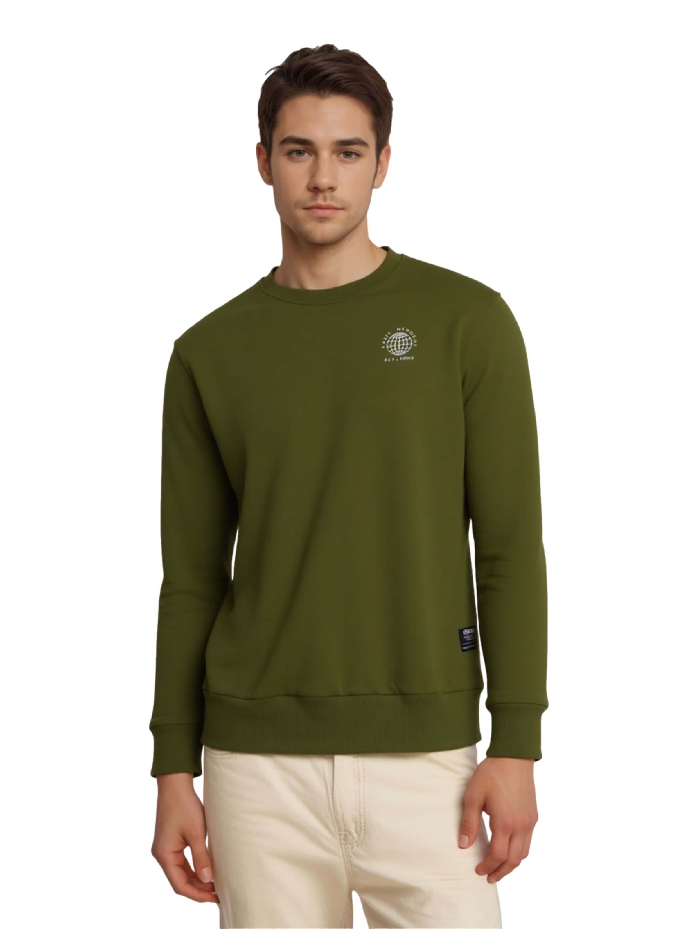 Key Largo Sweatshirt 'Faded Memories' in Green: front