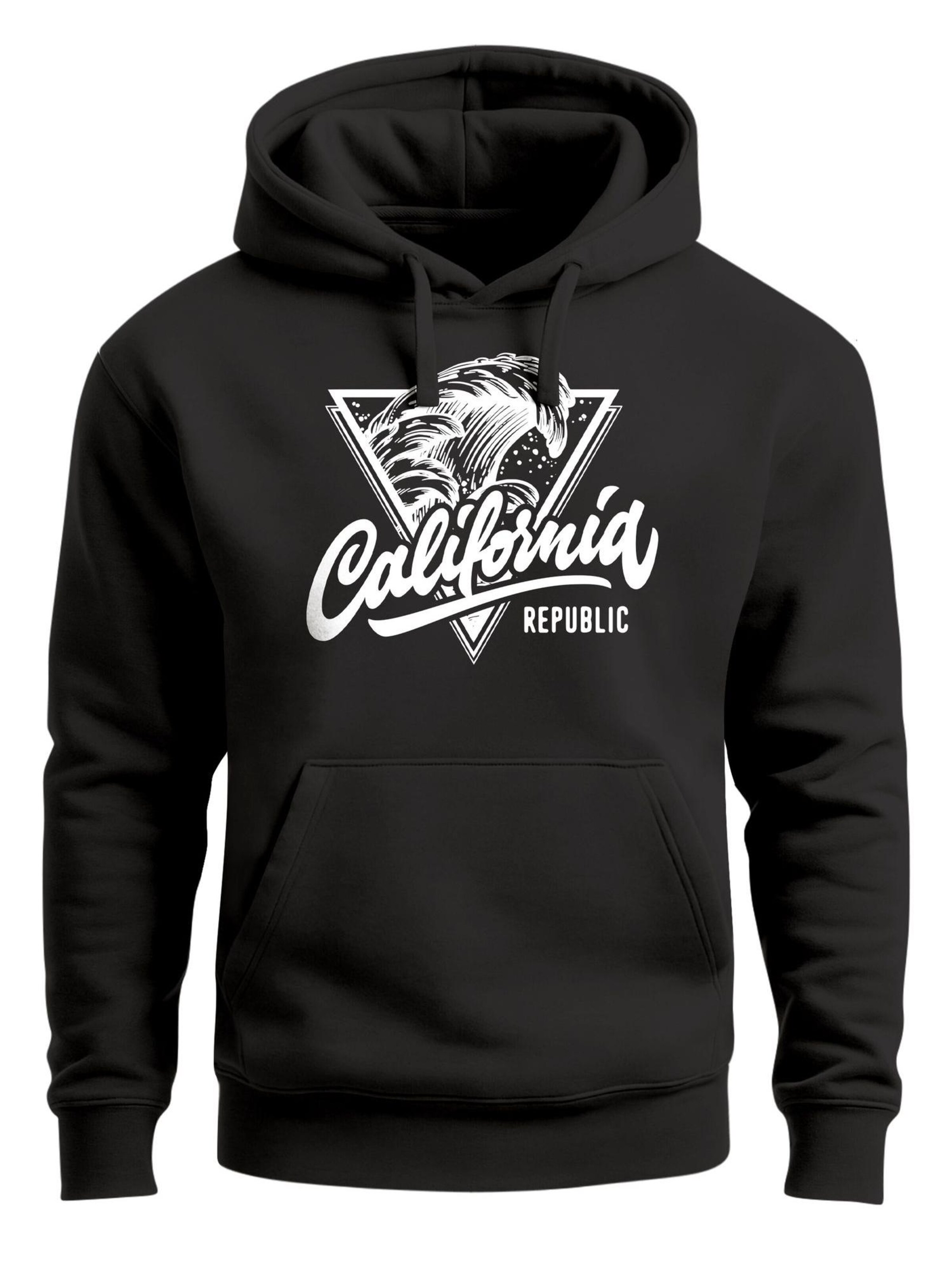 Neverless Sweatshirt 'California Wave' in Black: front