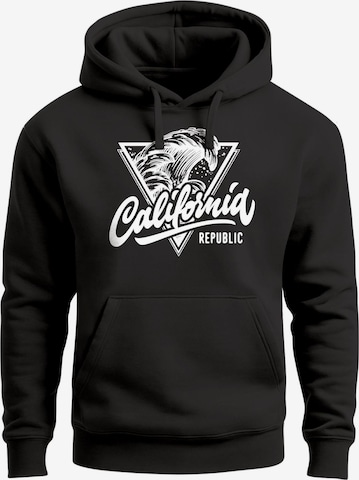 Neverless Sweatshirt 'California Wave' in Schwarz: Vorderseite