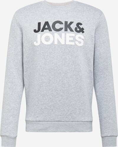 JACK & JONES Sweatshirt in grau / schwarz / weiß, Produktansicht