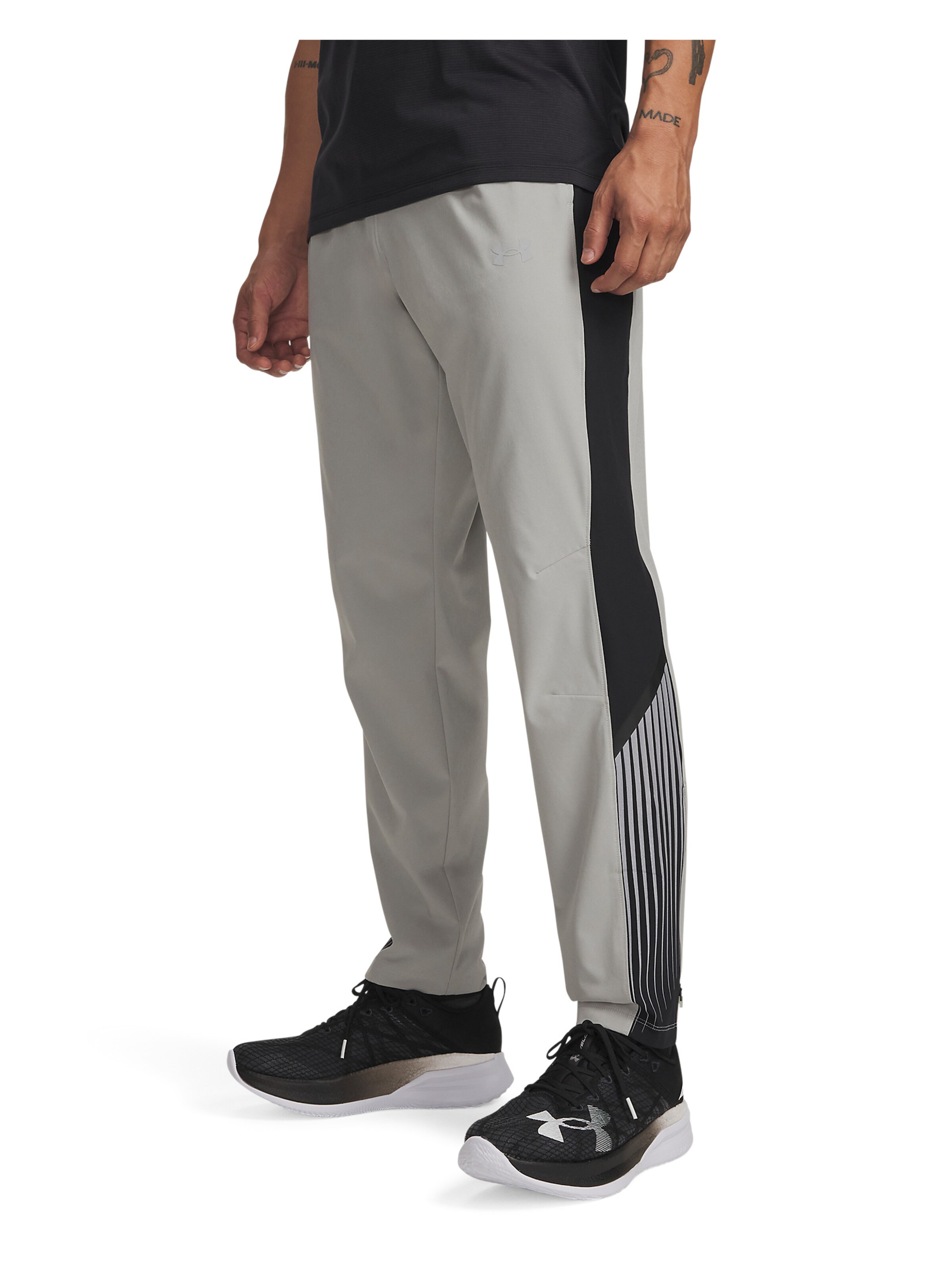 UNDER ARMOUR Slim fit Sports trousers 'Velociti' in Grey: front