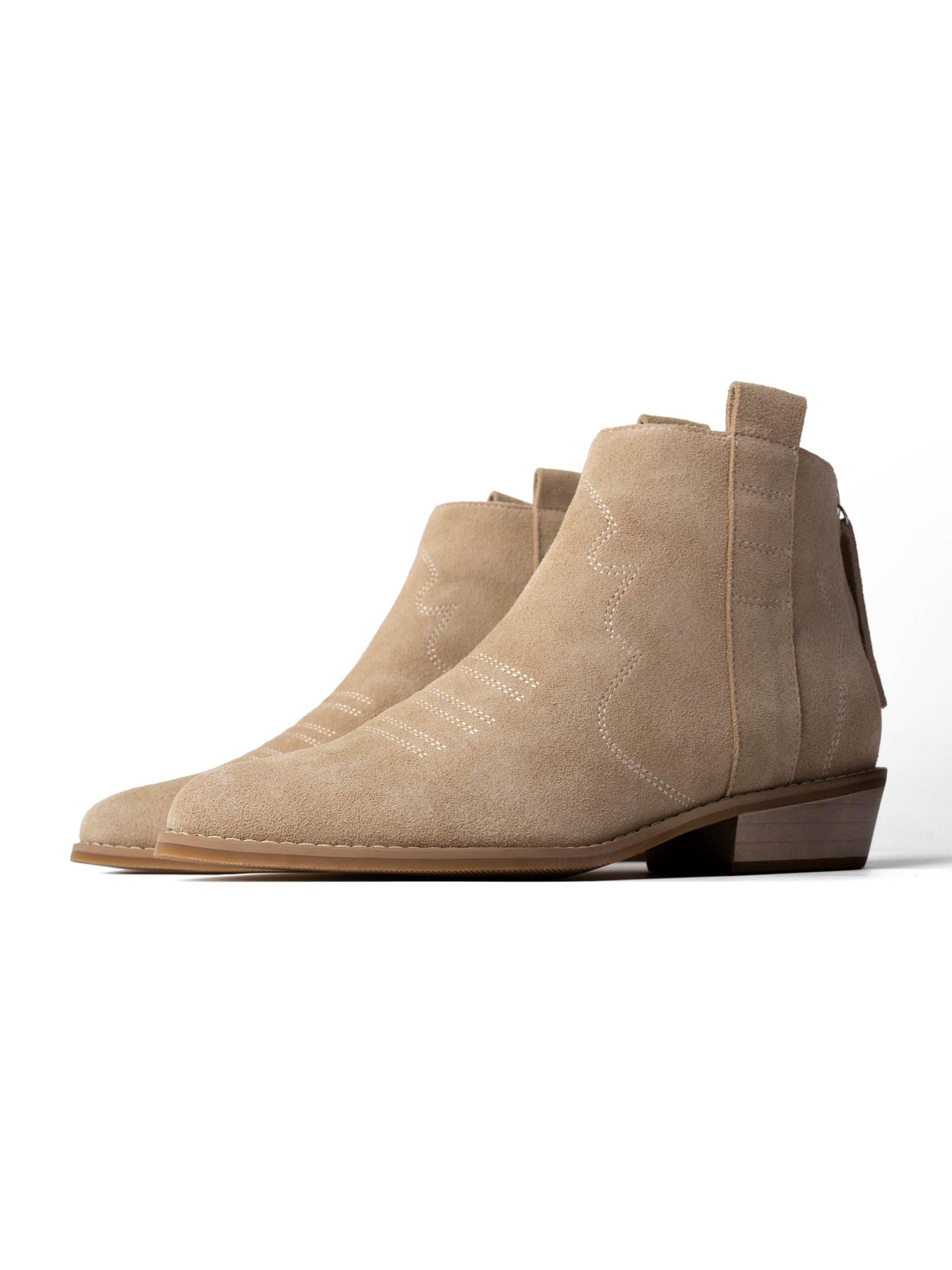 L37 HANDMADE SHOES Enkellaarsje 'FLASHBACK' in Beige