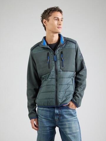 CAMP DAVID Fleece Jacket in Green: front