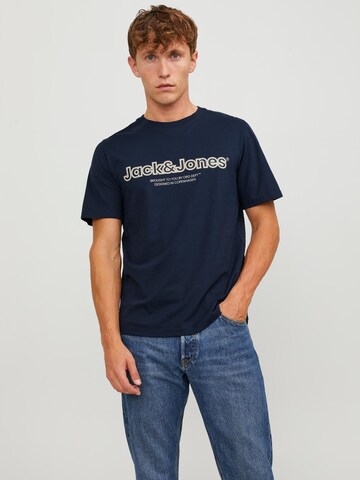 Tricou 'LAKEWOOD' de la JACK & JONES pe albastru: față