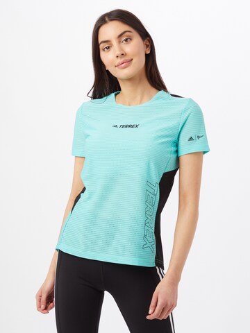 ADIDAS TERREX Performance Shirt 'Parley Agravic TR Pro' in Green: front