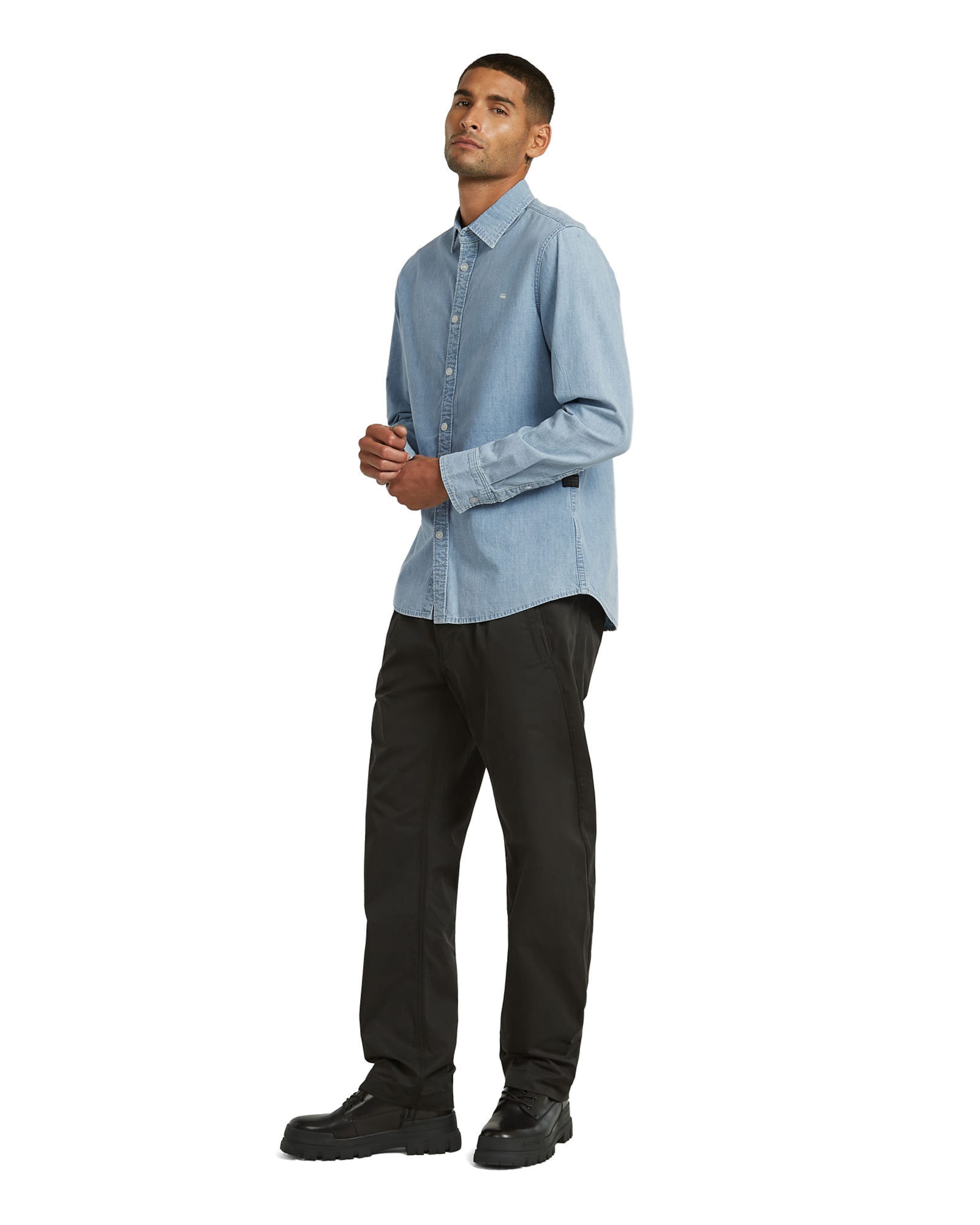 G-STAR Regular fit Zakelijk overhemd 'Clean Slim Shirt ' in Blauw