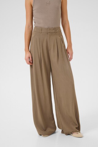 My Essential Wardrobe Wide leg Trousers 'Gilda' in Beige: front