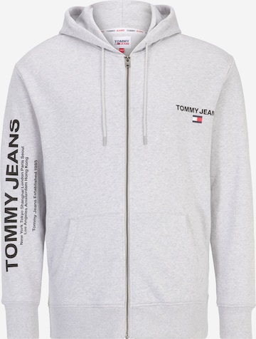 Tommy Jeans Plus Sweatvest in Grijs: voorkant