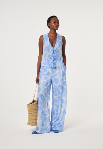 Fabienne Chapot Wide leg Broek in Blauw: voorkant