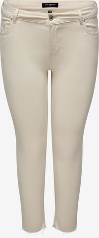 ONLY Carmakoma Skinny Jeans 'Willy' in Beige: voorkant