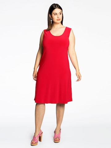 Yoek Jurk ' Sleeveless ' in Rood