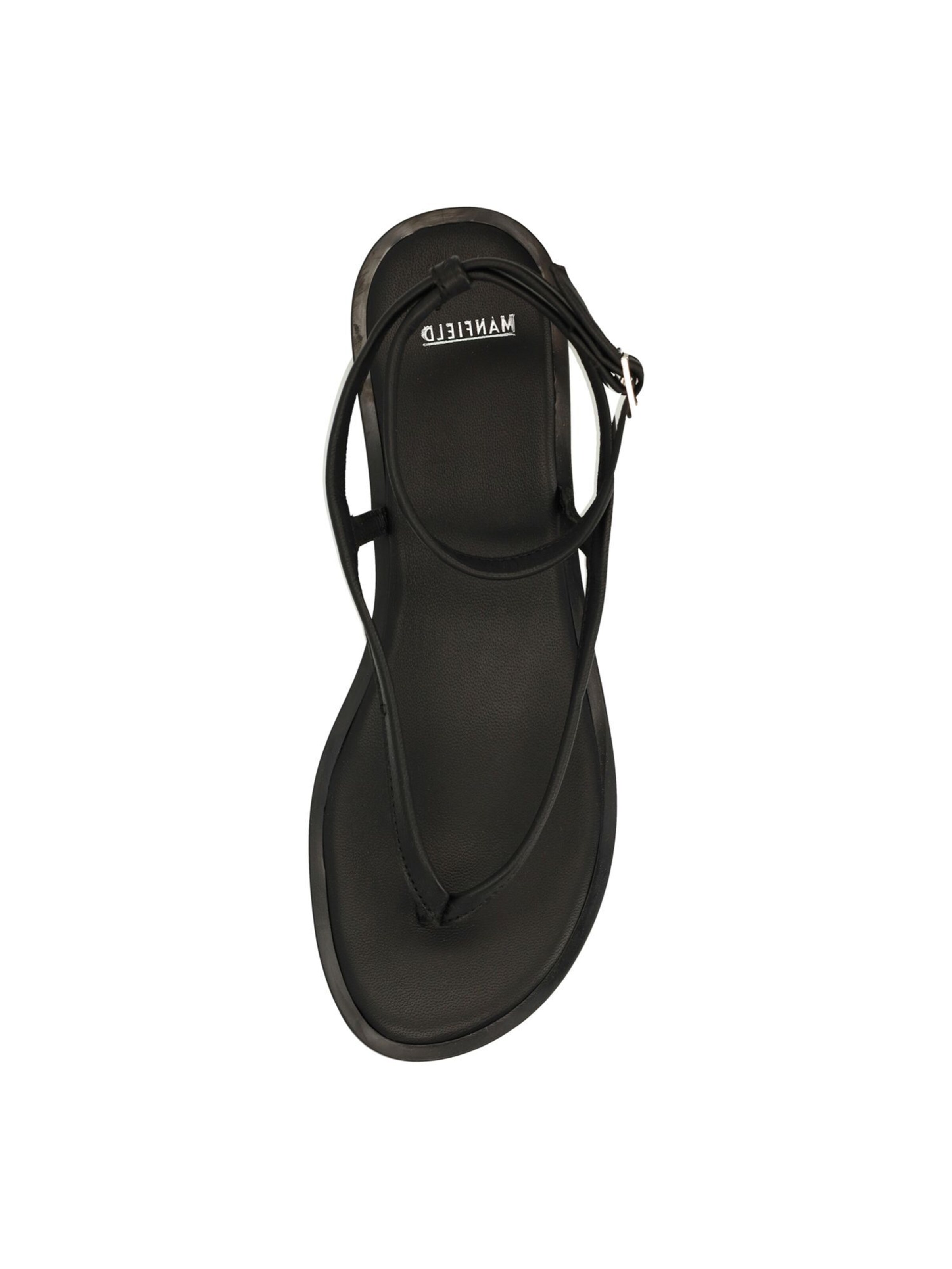 MANFIELD T-Bar Sandals in Black