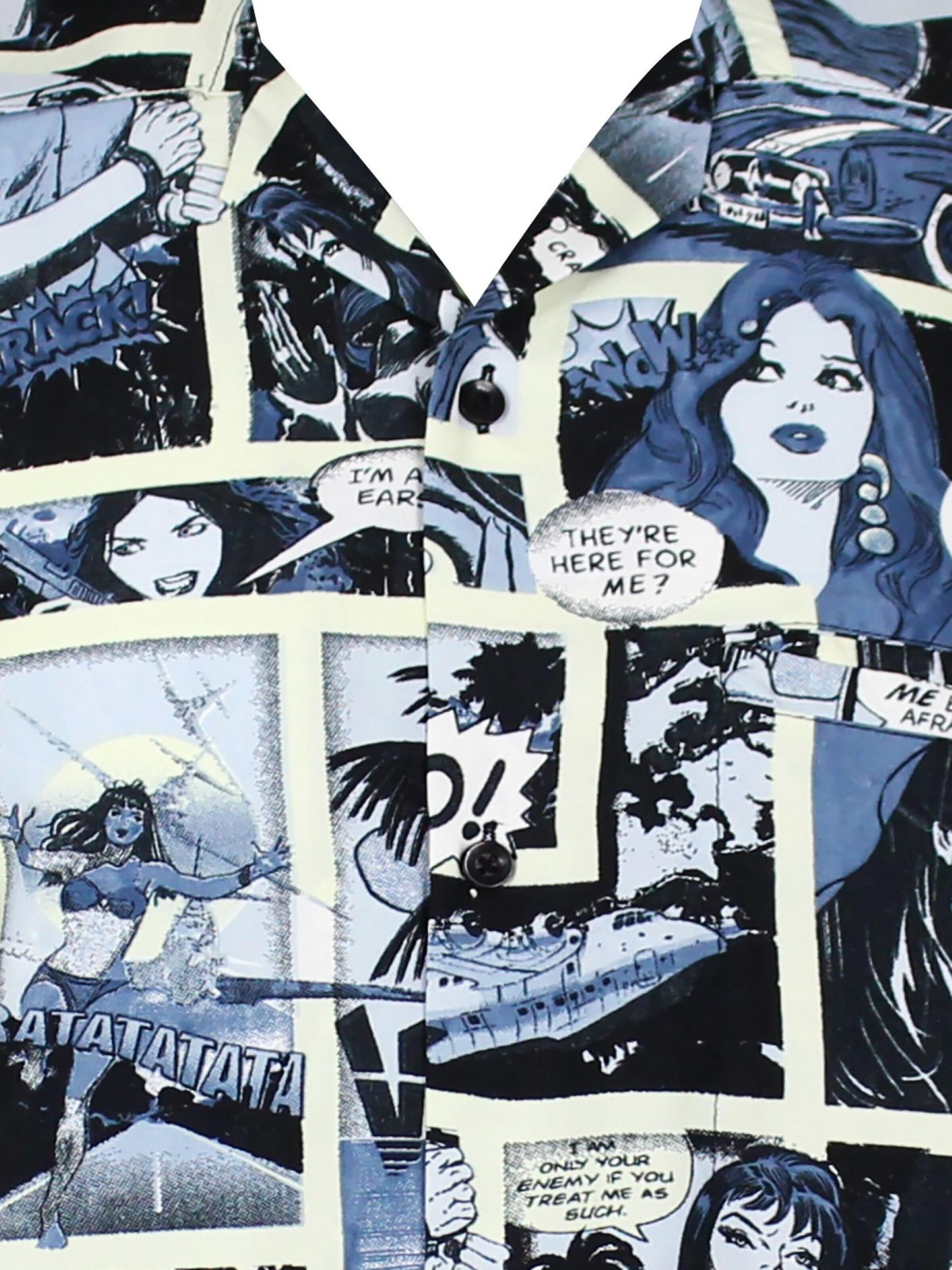 King Kameha Shirt 'Comic' in Zwart