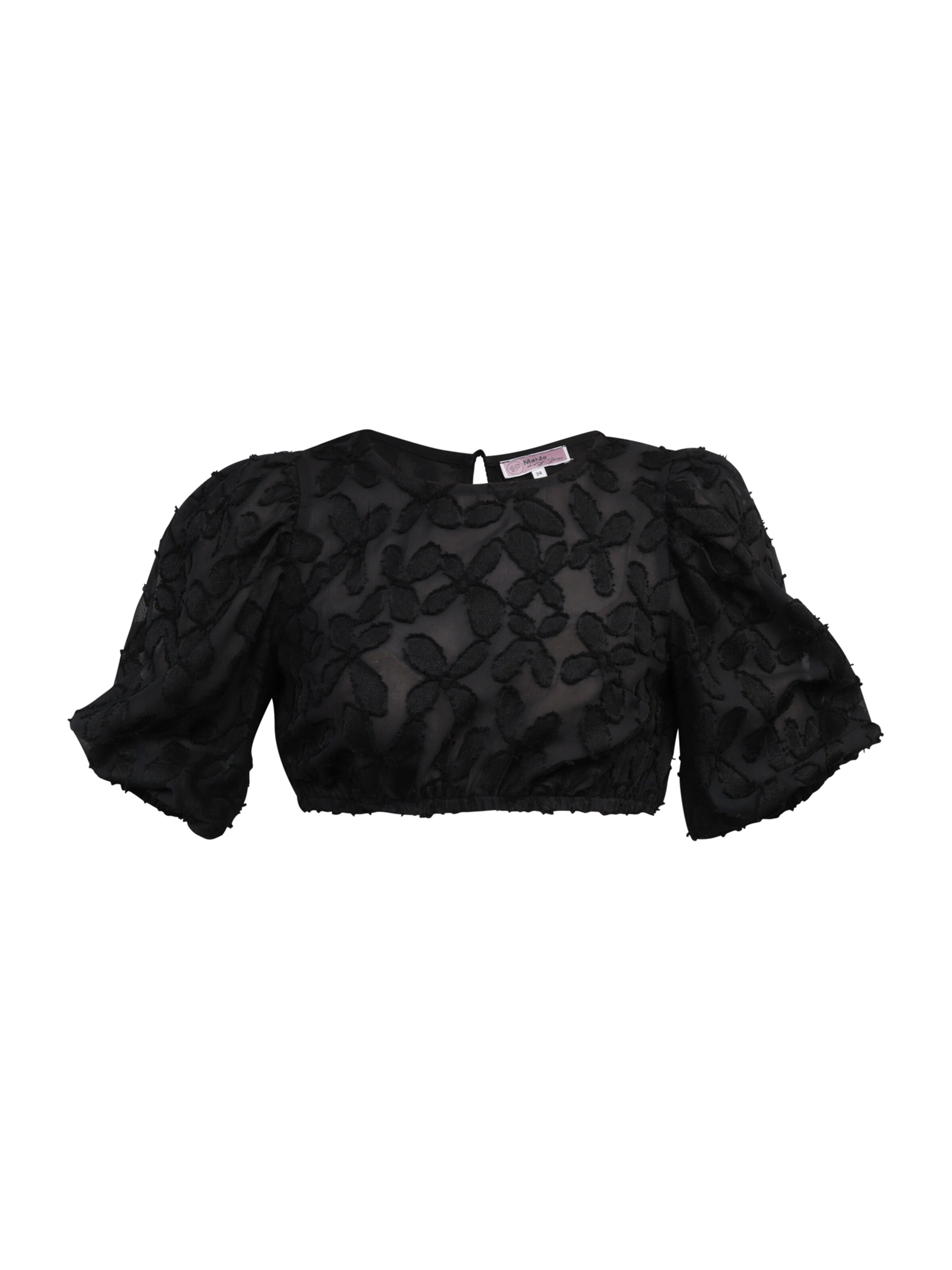 MARJO Krojová halenka 'Karlstein' – černá: přední strana