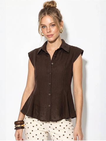T-shirt 'Hemden' Bianco Lucci en marron : devant