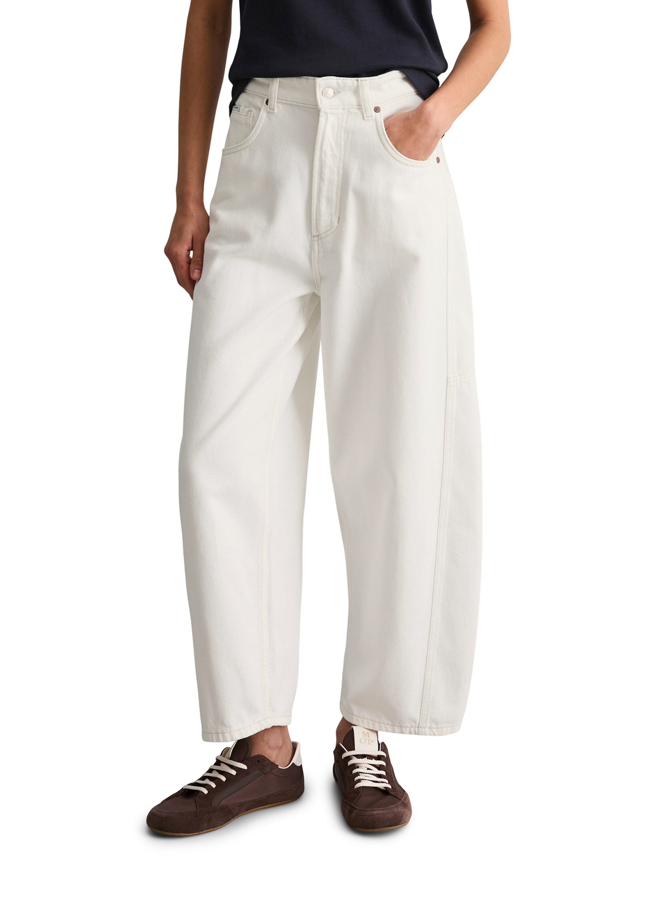 Marc O'Polo DENIM Baggy Jeans in Wit: voorkant