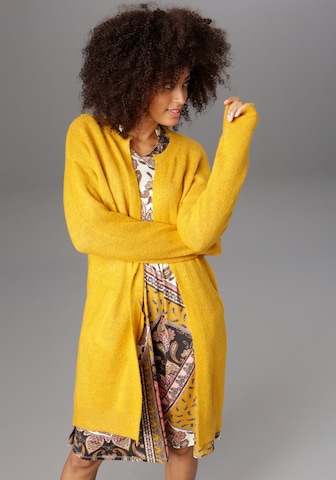Aniston CASUAL Knit Cardigan in Yellow: front