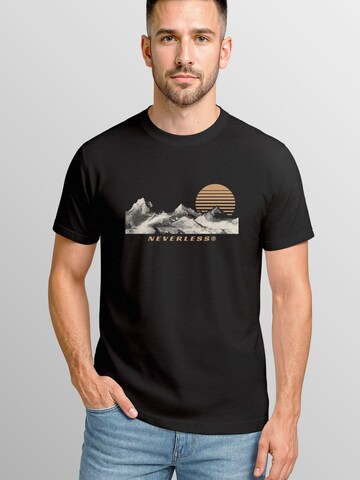 Neverless Shirt 'Mountain' in Black: front