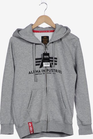 ALPHA INDUSTRIES Sweatshirt & Zip-Up Hoodie in S in Grey: front