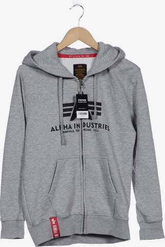 ALPHA INDUSTRIES Kapuzenpullover S in Grau: predná strana