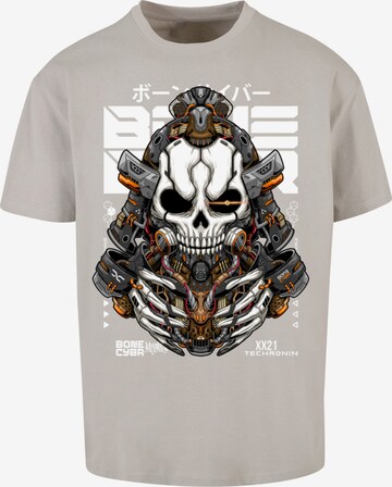 T-Shirt 'Bone Cyber Techronin CYBERPUNK STYLES' F4NT4STIC en gris : devant