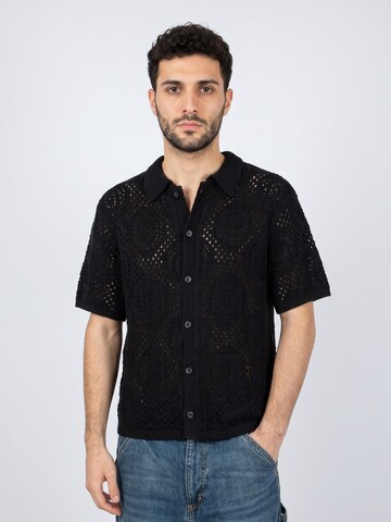 Comfort fit Camicia 'Sweater Camp Shirt Pointelle Crochet Jet' di LEVI'S ® in nero