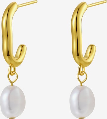 Hey Happiness Ohrringe 'Chunky Pearl' in Gold: Vorderseite