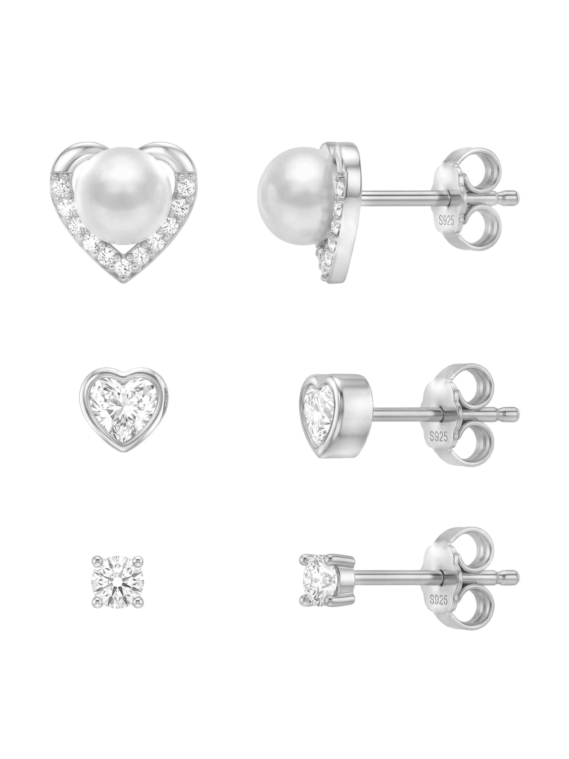 Sofia Milani Schmuckset 'Heart Zirconia'‌‌‌‌‌‌‌‌ in One Size in silber, Produktansicht