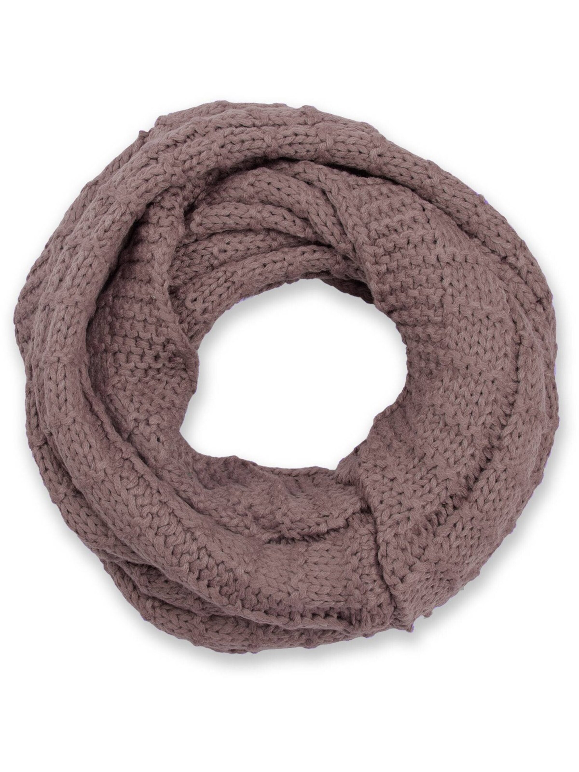 styleBREAKER Loop scarf 'Strick Loop mit Karomuster' in Purple: front