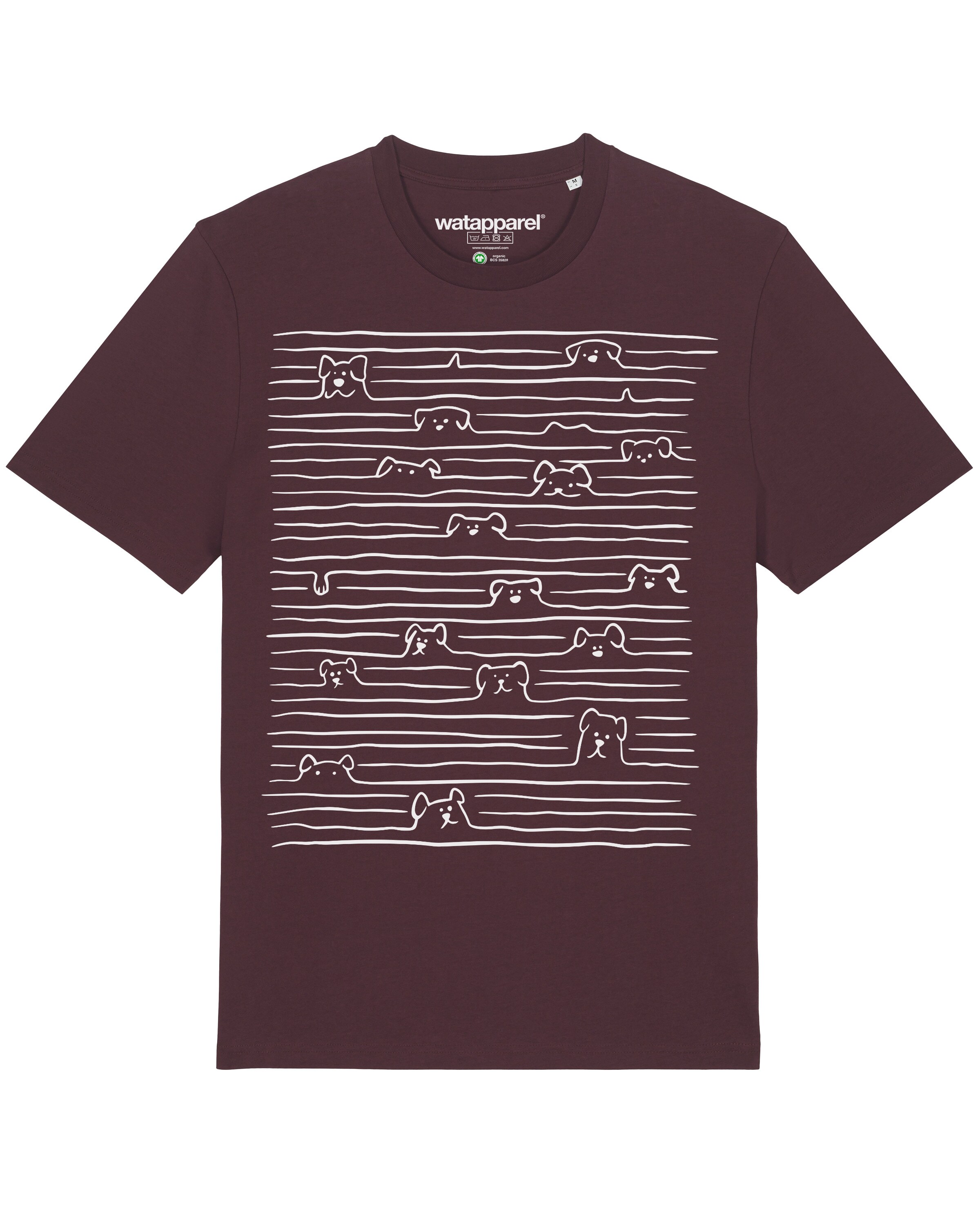 Maglietta 'Doodle Dogs' di Watapparel in rosso: frontale