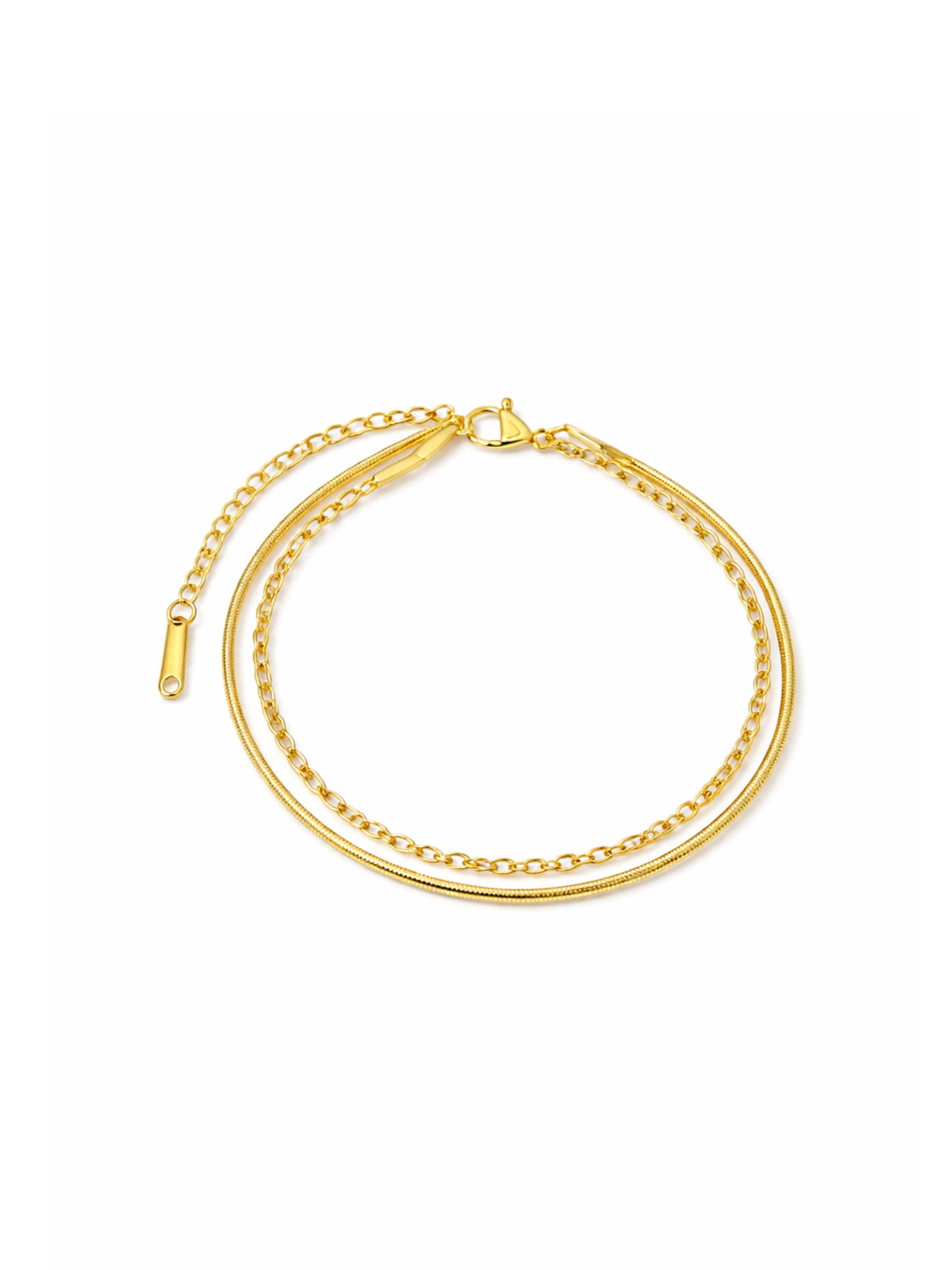 Pure Schmuck Bracelet 'Twin' in Gold: front