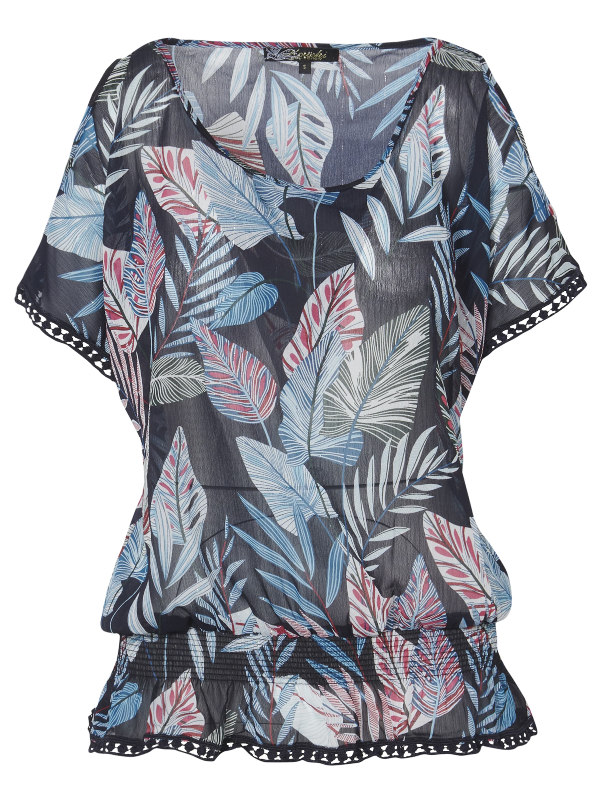 Bluză KOROSHI pe bleumarin / albastru porumbel / roz închis, Vizualizare produs