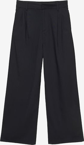 Pull&BearWide Leg/ Široke nogavice Hlače - crna boja: prednji dio