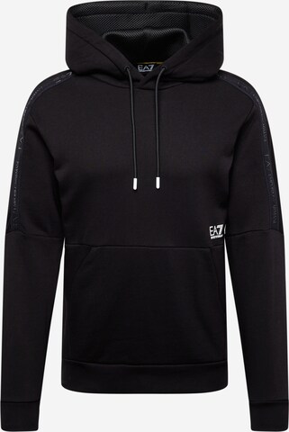 EA7 Emporio Armani Sweatshirt in Zwart: voorkant