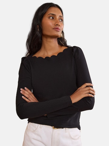 love & roses - Camiseta en negro: frente