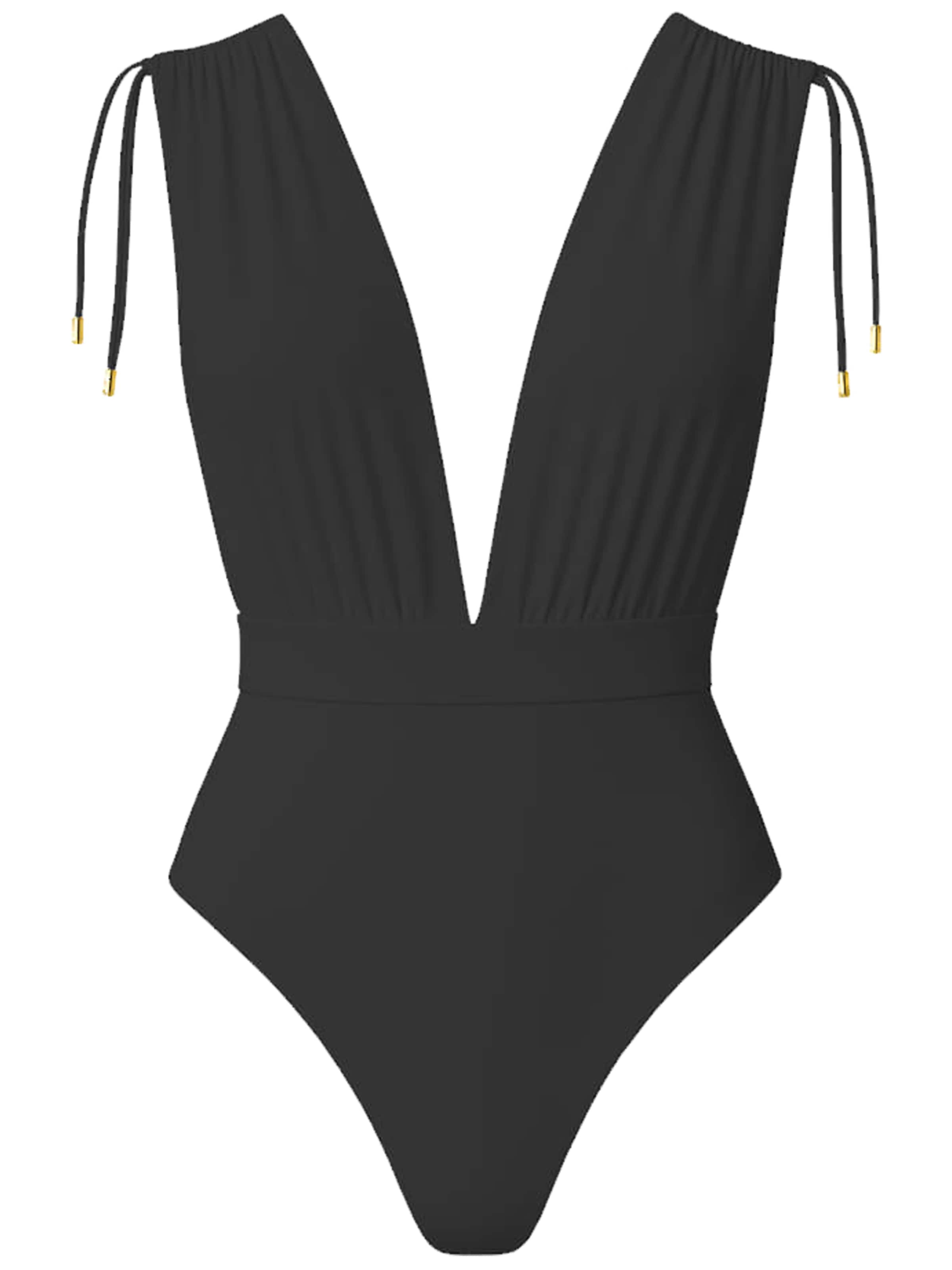 SEA ME SWIM High neck Swimsuit 'CAYMAN' in Black: front