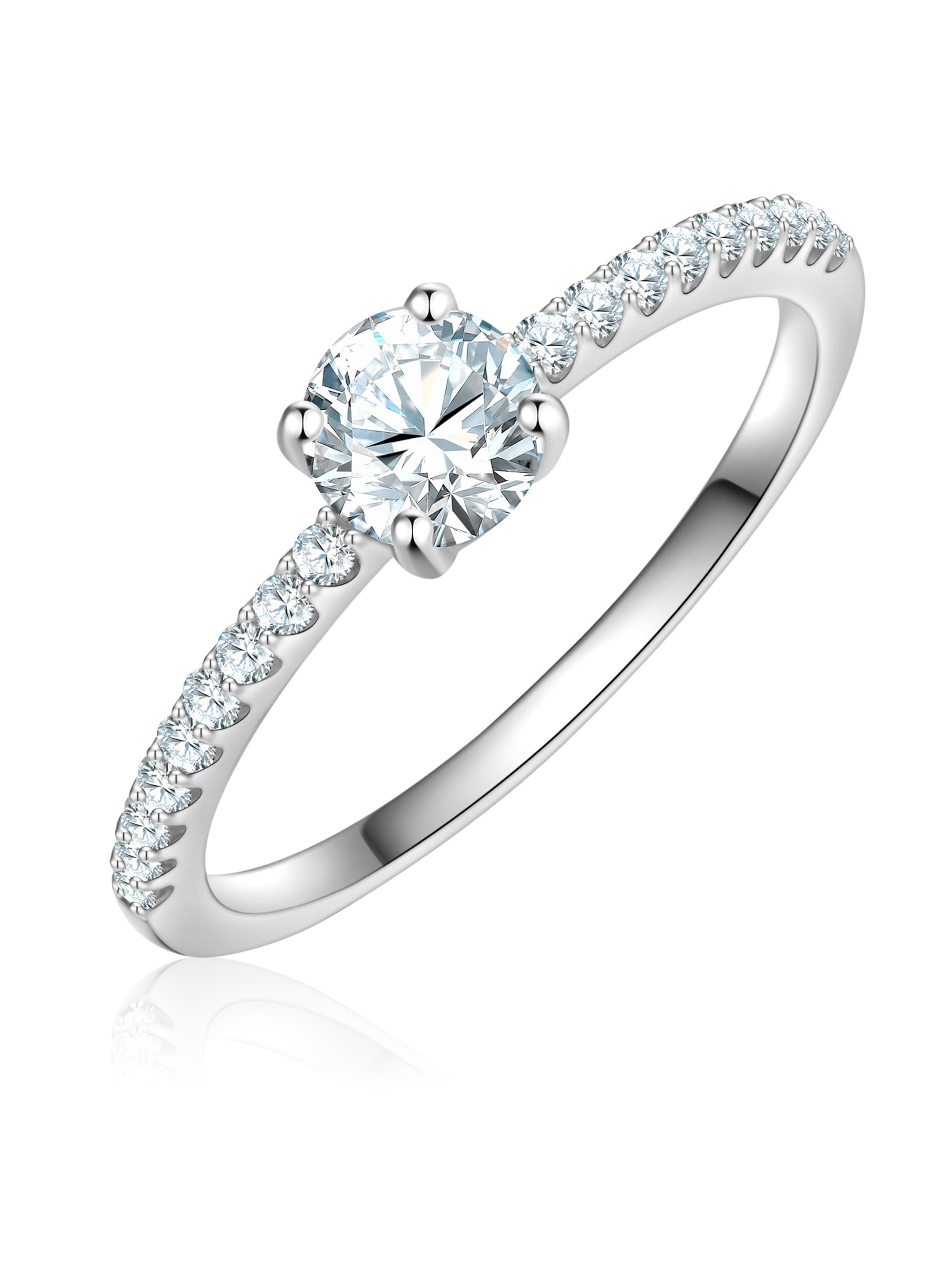 Trilani Bague en argent / blanc, Vue avec produit