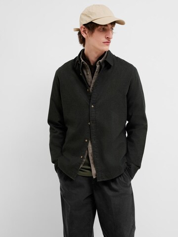 SELECTED HOMME Слим Рубашка 'SLHOwen' в Коричневый