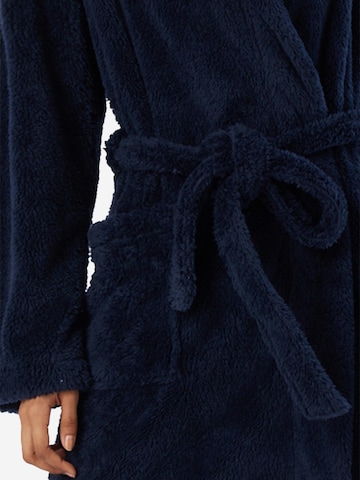 SCHIESSER Bademantel lang 'Teddy Fleece' in Blau