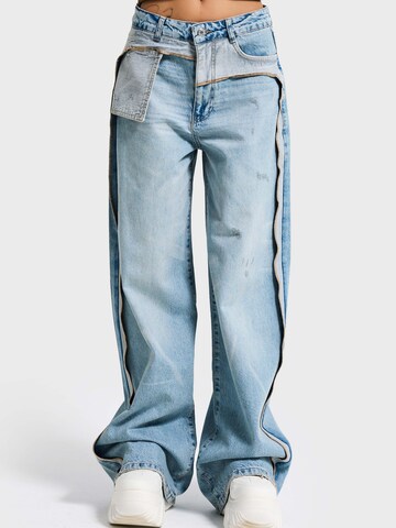 IT'S BASIC Baggy Jeans 'SUPER BAGGY MID RISE JEANS' in Blauw: voorkant